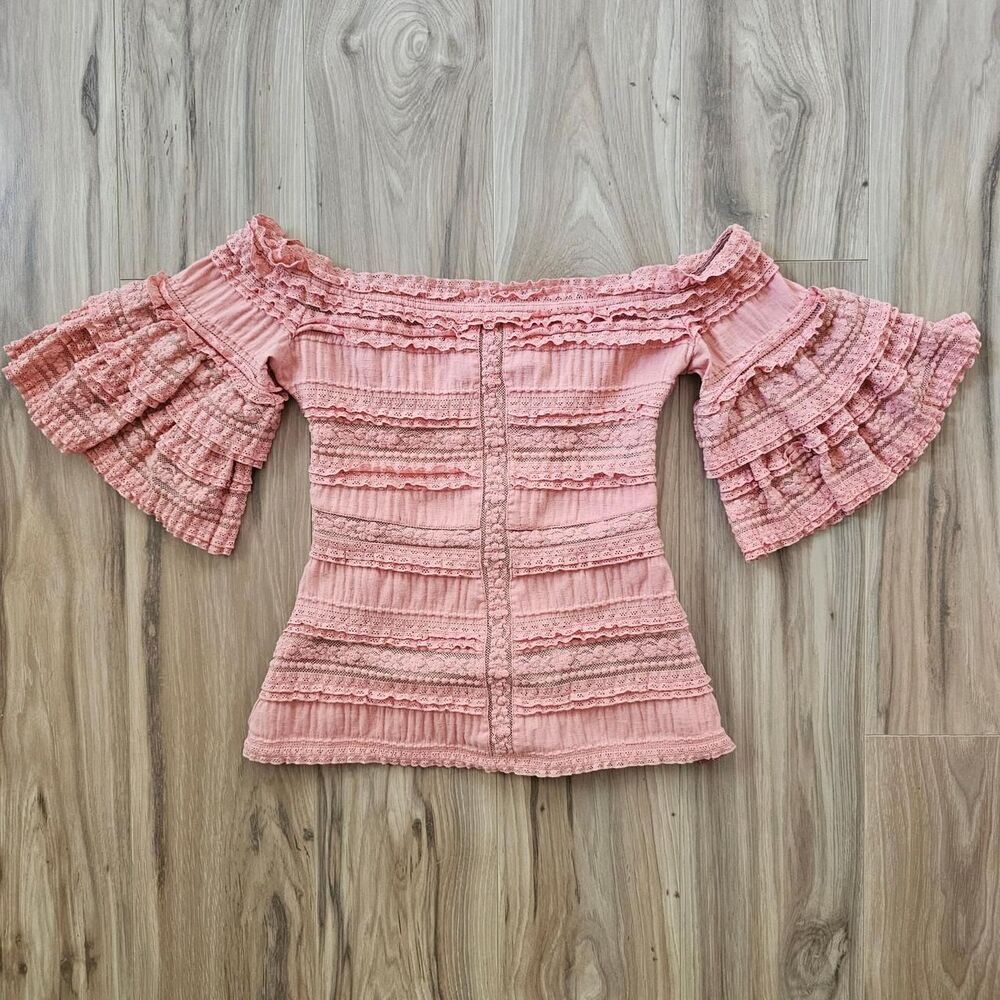 Cinque a Sept Coquette Boho Off the Shoulder Top